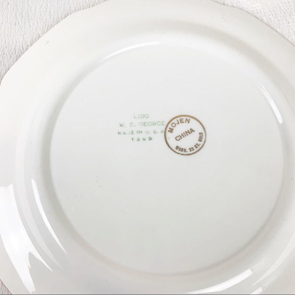 Vintage WS George Salad Plate Victorian Couple 22K Gold USA - Picture 4 of 5